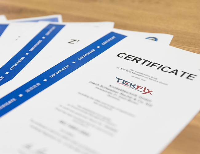 QUALITY CERTIFICATES